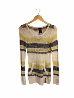 Harley Davidson Loose Knit Stripe Sweater Kangaroo Pocket Womens Sz Medium NWT